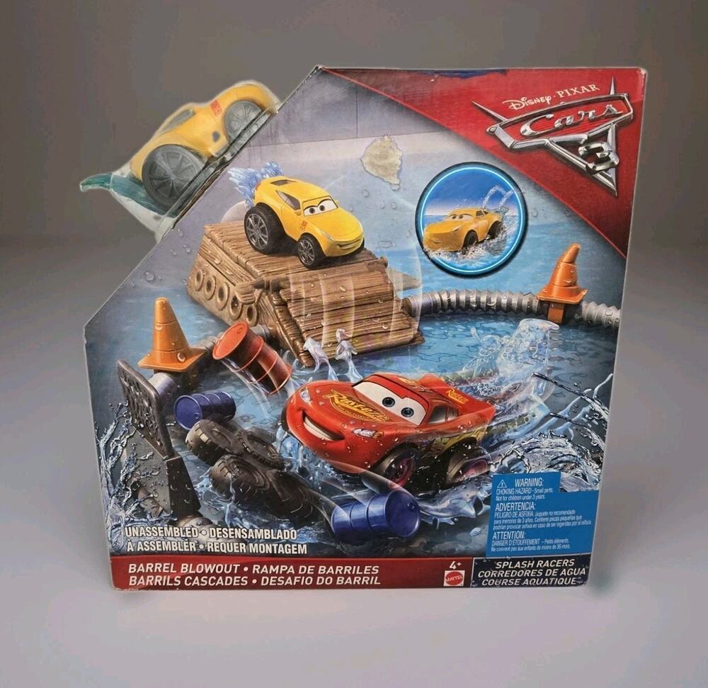 RARE DISNEY PIXAR CARS 3 SPLASH RACERS BARREL BLOWOUT PLAY SET CRUZ RAMIREZ NEW